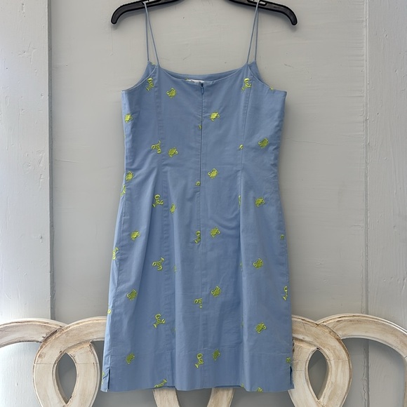Vintage Lilly Pulitzer Light Blue Dress with Lime Green Crabs & Lobsters Size 8 - Picture 4 of 4